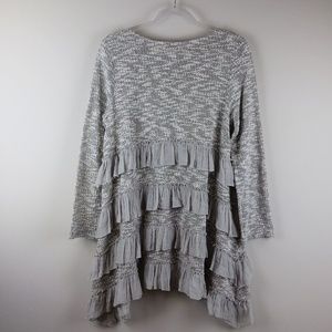 Long ruffled sweater dress gray oversized M